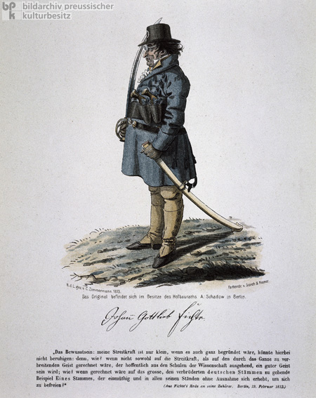Johann Gottlieb Fichte Dressed as a Soldier (1813)